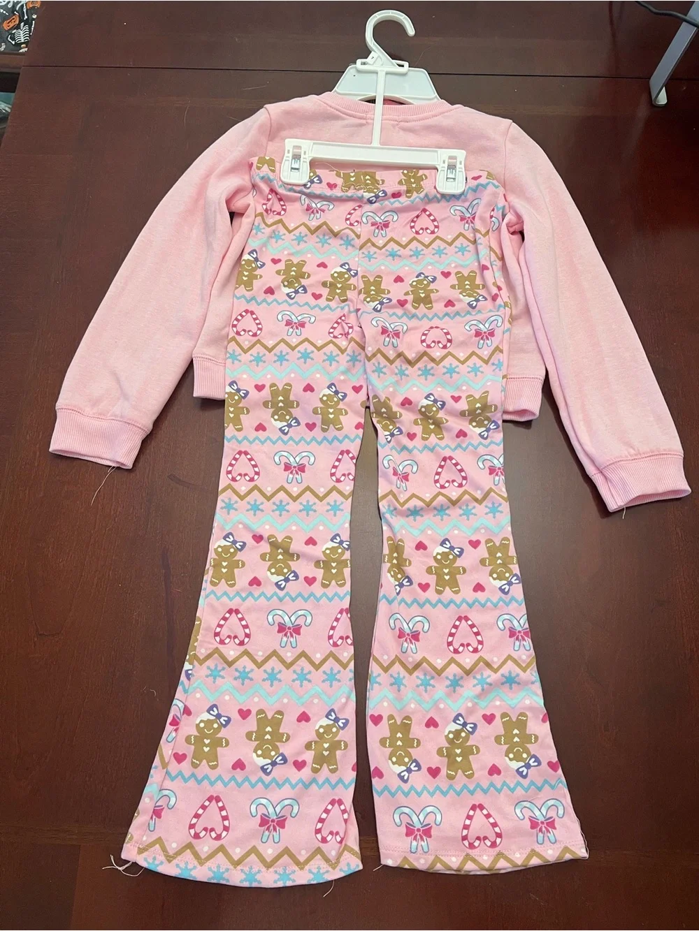 btween Pink Sequin Gingerbread 3-Piece Pajama Set